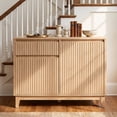 thumbnail image 3 of Poshby 40''W Tilt Out Trash Can Cabinet with Drawer, Charging Station for Kitchen Bathroom, Natural, 3 of 8