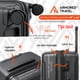 thumbnail image 4 of Maletas de viaje extra grandes tipo baúl de polipropileno con cierre premium YKK TOURMA gris meta BIG series set 2 piezas 28”+ 24” capacidad 25kg cierre expandible candado alta seguridad TSA LOCK, 4 of 9