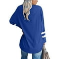thumbnail image 5 of Scyoekwg Dressy Tops for Women Fall Fashion Daily Shirts Classic Solid Color V Neck Pullover Fall Winter Tunic Top Shirts Lightweight Loose Long Sleeve Blouses 2025 Fashion Blue M, 5 of 7