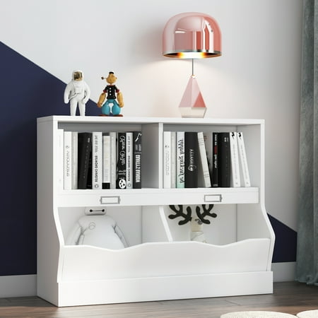 Hommpa 4 Cube Storage Organizer Kids Bookcase Bookshelves for Home Bedroom