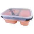 thumbnail image 2 of Collapsible Silicone Bento Lunch Boxes With Lids,2 Compartments,Divided Lunch Food Storage Containers,37.2 oz,Safe in Microwave,Dishwasher and Freezer,BPA Free, 2 of 5