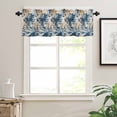 thumbnail image 3 of nqOlkjepod Blue Brown Farmhouse Short Window Curtain Valances, Summer Palm Leaf Botanical Farmhouse Rod Pocket Kitchen Valances for Living Room Bedroom Bathroom Cafe, 1 Panel - 42" x 12", 3 of 8