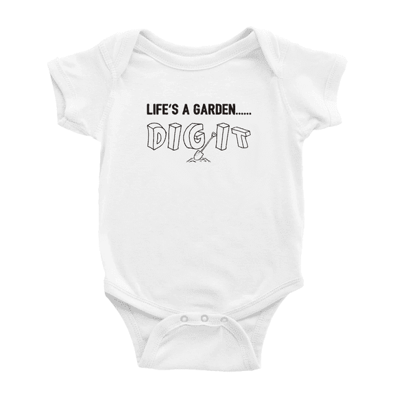 Life's A Garden, Dig It Cute Baby Rompers Boy Girl Newborn Clothes Unisex