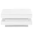 thumbnail image 3 of Wohh High Gloss Minimalist Design with LED Lights, 2-Tier Square Coffee Table, Center Table for Living Room, 3 of 14