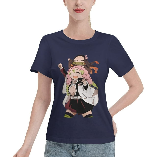 T-Shirt Basique à Manches Courtes pour Femmes Demon Slayer : Koiju et Nidouzi