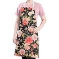 thumbnail image 5 of Pioneer Flower Floral Print Pattern Apron-Garden Aprons for Women with Pockets-Cotton Linen Waterproof Kitchen Cooking Gardening Aprons Adjustable for Kitchen,Cooking,BBQ and Salon 33x27 Inch, 5 of 7