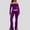 Purple, variant on successthop 2 Piece Lounge Set Women Solid Color Croped Off Shoulder Long Sleeve Shirts and Flared Leggings Basic Travel Pajamas Lounge Set Loungewear Summer Outfits