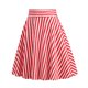 thumbnail image 1 of TaTaai High Waist Striped Pleated Skirt Women's Elastic Waist A-Line Midi Casual Long Skirt Lightweight Summer Skirt Gift, 1 of 6
