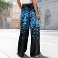 thumbnail image 4 of KALE Cotton Pants for Women Wide Leg Woman Dress Petite High Waisted Summer Beach Vacation Women's Casual Trousers Y2K Pants Blue, 4 of 7