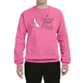 thumbnail image 2 of In October We Wear Pink Awareness Unisex Crewneck Graphic Sweatshirt, Neon Pink, Small, 2 of 3