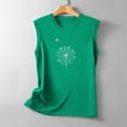 thumbnail image 4 of FAIWAD Camisoles Graphiques à Motif Floral pour Femmes Été Décontracté Col Rond Sans Manches Gilet d'Entraînement Ample Confortable Blouses, 4 of 5