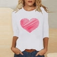 thumbnail image 2 of ABATAB Plus Size Valentines Day Shirts for Women Fashion Love Heart Tops Casual Valentine Pullover Long Sleeve Crewneck Clothes, 2 of 5