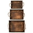 thumbnail image 4 of (2 pack) Cousin DIY Rustic Barn Brown Wooden Nested Tray Set, 3 Pieces in Graduated Sizes, 4 of 7