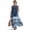 Blue Palm Tree Flower Stripe Polka Dot, variant on Green Palm Leaves Print Summer Dresses for Women 2026, Casual Sleeveless Crewneck Maxi Sundress with Pockets, Cotton Linen Beach Vacation Boho Resort Wear Travel Outfits, Size 3XL