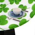 thumbnail image 6 of St. Patrick''s Day Round Fitted Tablecloth Green Clover Leaves Small Round Table Cover with Elastic Edge Wipeable Holiday Circle Table Cloths for Party Patio Kitchen Decor Fit for 40"-44" Table, 6 of 6