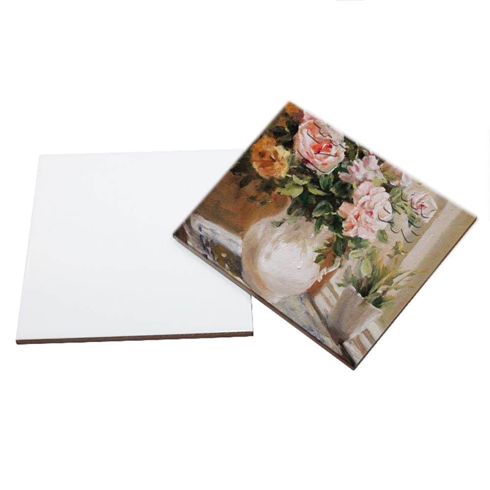 20pcs 4" x 4" Sublimation Blank White Square Ceramic Tile Dye Heat Transfer Thermal Craft Custom