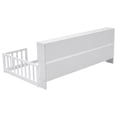 thumbnail image 6 of DreamBuck Bed Frame Twin Size, Wood Floor Bed with Bedside Bookcase Shelves, and Guardrails, Modern Bed Frame with Storage, Twin Size Bed Frame for Teens, Boys, Girls, No Box Spring Needed, 6 of 9
