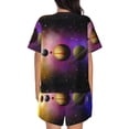 thumbnail image 6 of Daiia Planets And Stars Pattern Womens Pajama Sets Short Sleeve Pajamas for Women Sets Soft Lounge Sets Casual Round Neck Sleepwear PJS-4X-Large, 6 of 7