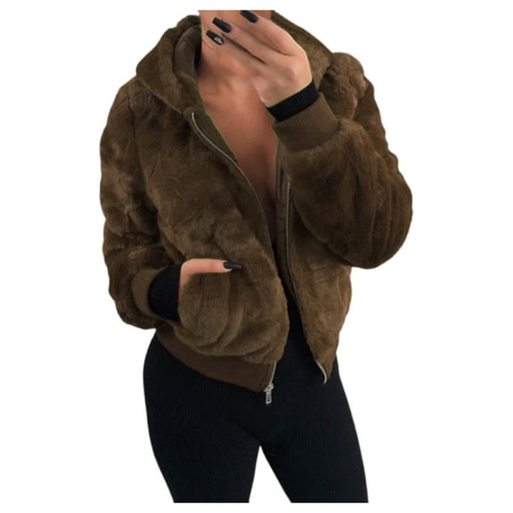 Women's Sweaters Winter Hooded Cardigans Button Up Cable Knit Coats Jackets Outerwear with Pockets Coffee, M