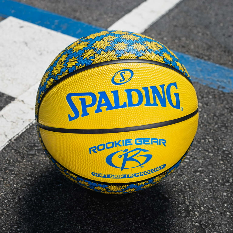 Bola de Basquete - NBA - Azul e Amarelo - Rookie Gear Outdoor Júnior - Tam  5 - Spalding
