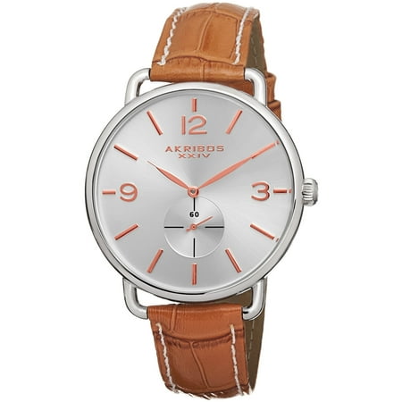 Brown Sunray Dial - Women's Slim Sunray Dial Genuine Leather Strap Watch with FREE Bangle - brown