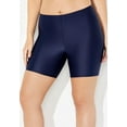 thumbnail image 4 of Swimsuits For All Women's Plus Size Chlorine Resistant Racerback Tankini Set With Bike Short 8 Blue Droplet, Navy, 4 of 5