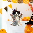 thumbnail image 3 of Acrylic Halloween Cat Pendant Playful Seasonal Accessory For Personal Items Style B, 3 of 6