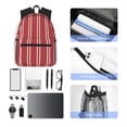thumbnail image 6 of Gukieu Stripes Red White Print Backpack, Waterproof Backpack with Adjustable Shoulder Straps, Suitable for Campus, Business, Travel, Unisex, 6 of 6