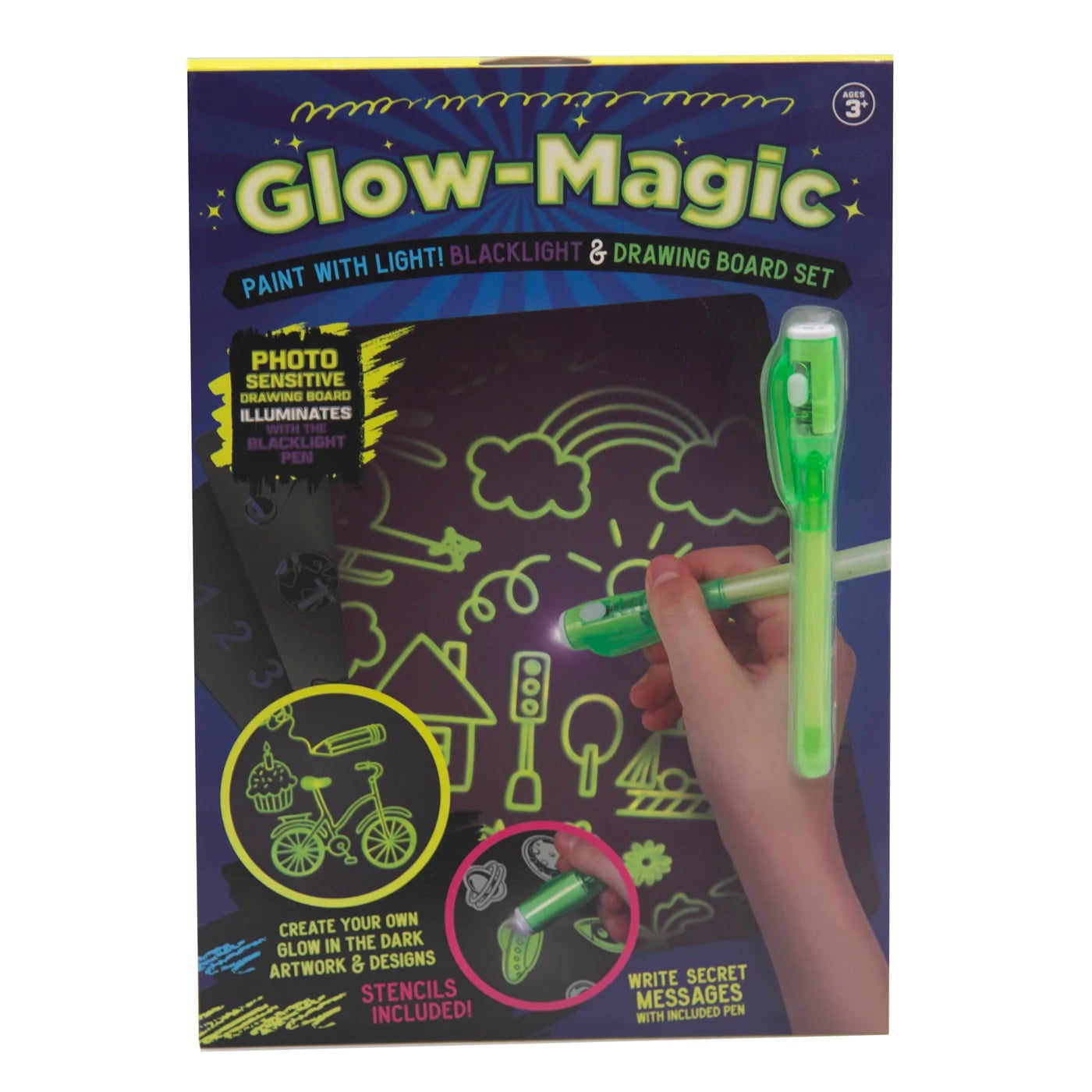 Glowmagic Board 3+ Years Toy Doodle Tablet with Light Drawing Board Set, 11x8x 0.17 in, 0.53 lbs
