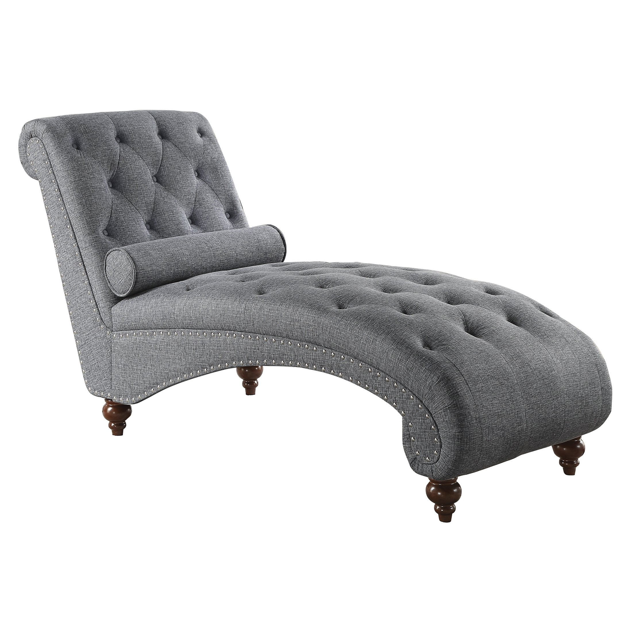 OakvillePark Gearhart Tufted Microfiber Chaise Lounge, Gray
