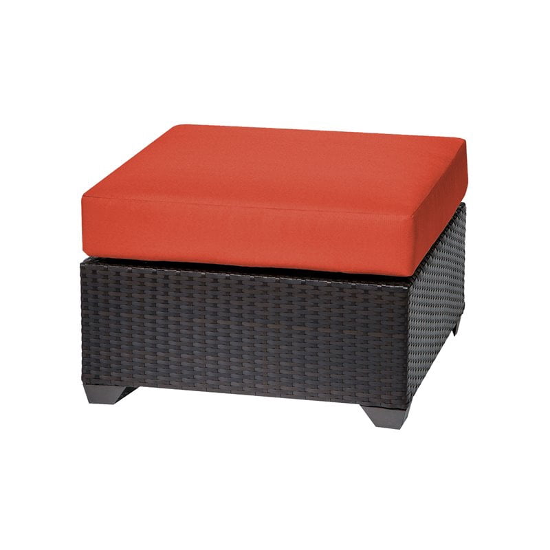 Ottoman de Patio en Osier Barbados Orange