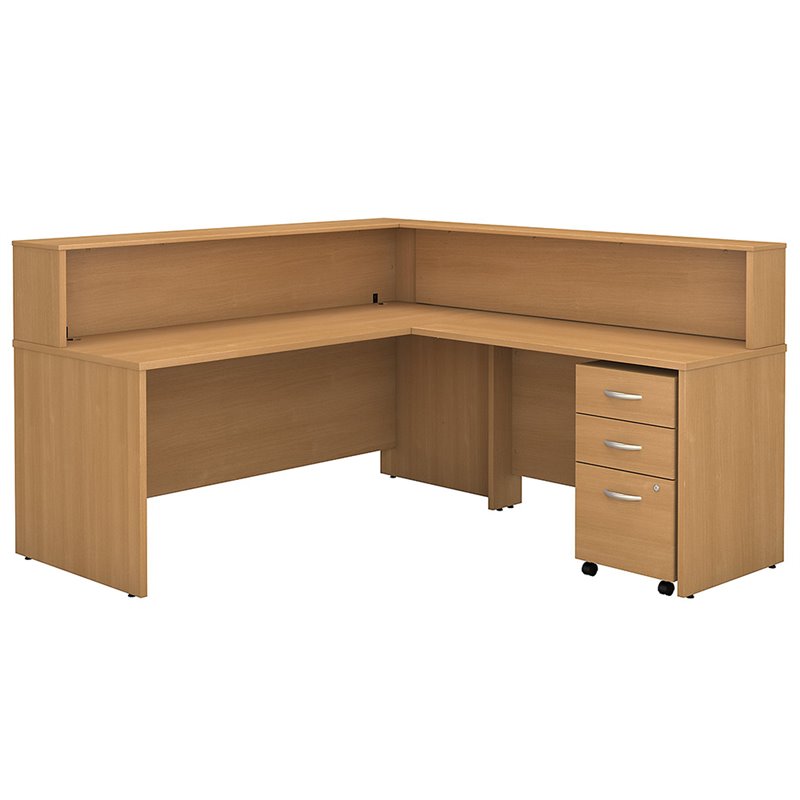 Bush Business Furniture Series C 72" L Shaped Reception Desk in Light