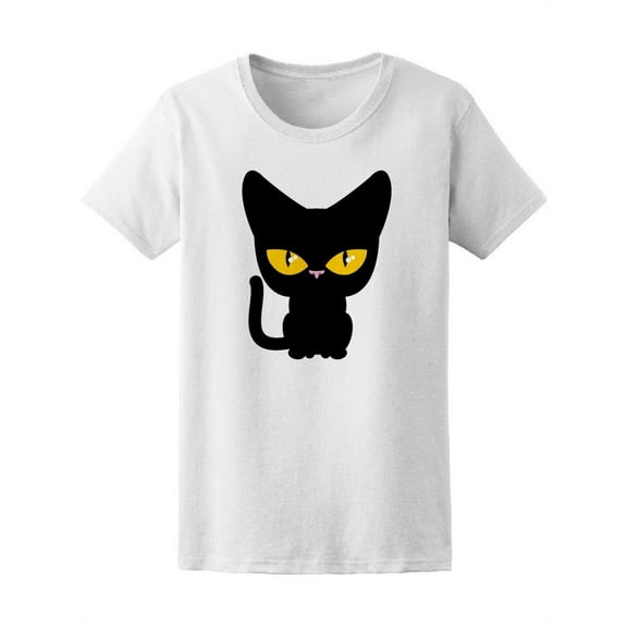 Cat Black Pet Cartoon Tee Women's -Image by Shutterstock