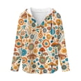 thumbnail image 5 of DISNIMO Flower Printed Pullover Tops for Women V Neck Hoodies Long Sleeve Sweatshirts Waffle Hooded Sweatshirt for Fall Winter, S, 5 of 7