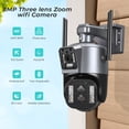 thumbnail image 2 of Cámara de seguridad CCTV para exteriores, videocámara de 8MP, 4K, Wifi, tres lentes, pantalla Dual, Zoom híbrido 10X, seguimiento automático IA, PTZ, IP, 2 of 3