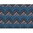 thumbnail image 2 of Zelouf Beaux Chevron Print Crepe , Sewing, DIY, Crafts Fabric by the Yard, 487 Navy/orange, 50 Yard, 2 of 2