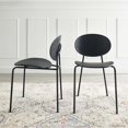 thumbnail image 2 of Side Dining Chair, Set of 2, Plastic, Metal Steel, Black, Modern Contemporary Urban Design, Kitchen Room Cafe Bistro Restaurant Hospitality, 2 of 10
