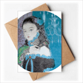 thumbnail image 1 of Blue Classical Girl Chinese Style Watercolor Greeting Cards You are Invited Invitations, 1 of 3