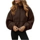 thumbnail image 2 of HongQid Womens Coat Casual Lapel Full Zip Fleece Jacket Long Sleeve Oversized Warm Winter Outwear with Pockets, 2 of 9