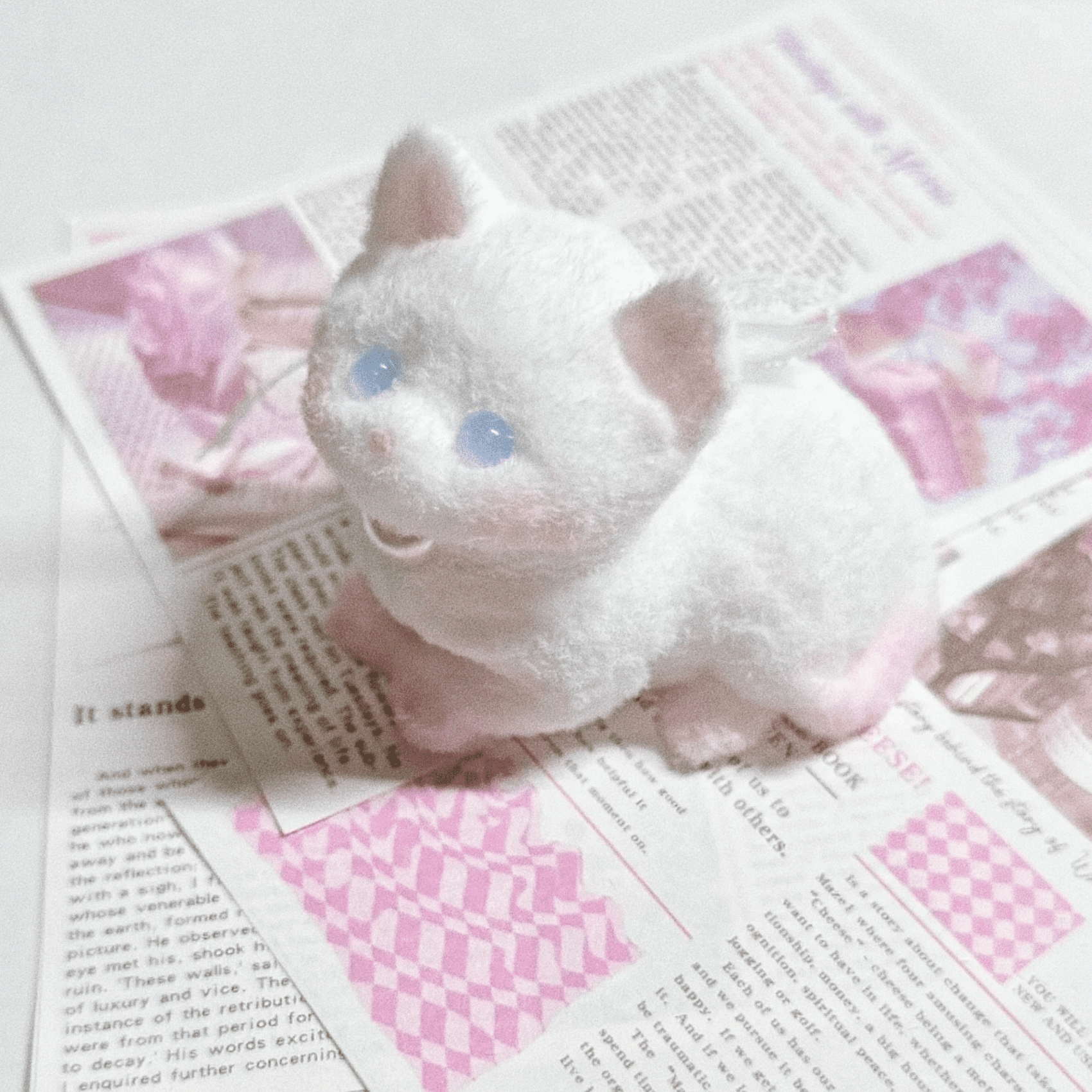 Soft Kitty Taba Squishy Toy Cat Fidget Toy, ASMR Sensory Cute Animal Squeeze Toy for Anti Stress Relief, Funny Christmas Party Gift for Children