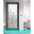 thumbnail image 5 of Window Privacy Film Botanical Flowers Stained Glass Window Film Decorative Sun Block Window Cover Farmhouse Abstract Floral Plants Herbs Window Clings Static Adhesive Sticker for Bathroom 23.6"x59", 5 of 7
