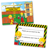 10 Kids Thank You Cards Construction Themed and 10 Envelopes
