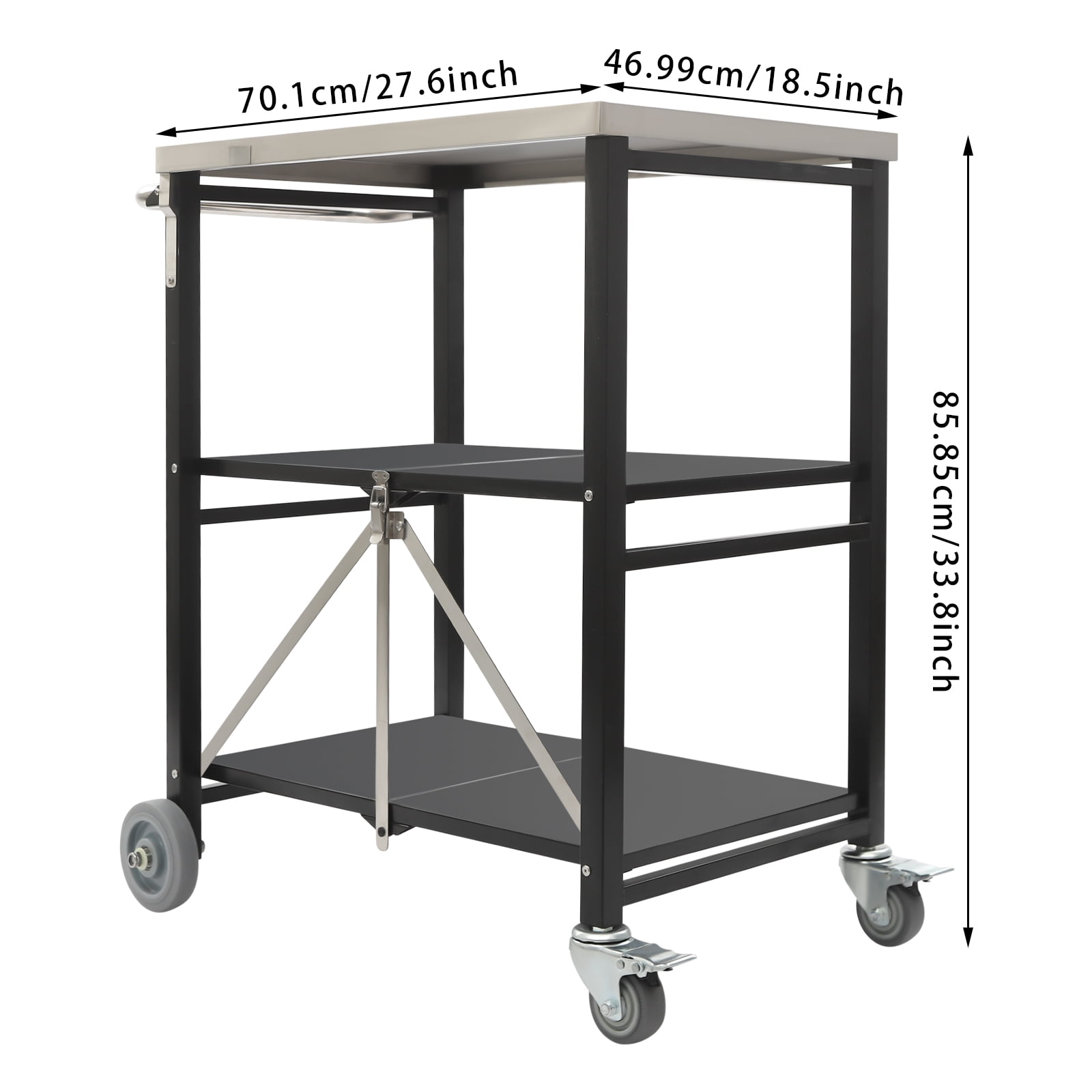 Heavy Duty Folding Hand Truck with 660 lbs Capacity, 2-in-1 Design, Removable Cage, and 4 Silent TPR Wheels for Home and Commercial Use