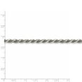 thumbnail image 4 of White Sterling Silver bracelet Rope chain Diamond-cut 24 in 4.75 mm, 4 of 5