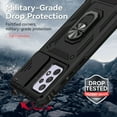 thumbnail image 4 of Galaxy A52 5G Case,Dteck Shockproof Rubber Rugged Case Hybrid Hard Ring Holder Kickstand Slide Camera Lens Protector Cover for Samsung Galaxy A52 5G 6.5-inch,Black, 4 of 8