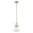 thumbnail image 3 of Golden Lighting Hines - One Light Mini Pendant, Pewter Finish with Opal Glass, 3 of 6