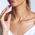 thumbnail image 5 of 14K Solid White Gold Dainty Letter D Initial Name Monogram Necklace Chain Pendant Charm with chain 20inch, 5 of 8