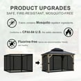 thumbnail image 6 of BPS 10' x 13' Gazebo Universal Mosquito Netting Screen Replacement, 4-Panel Screen Walls with Double Zippers for Outdoor Patio - Black (Mosquito Net Only), 6 of 8