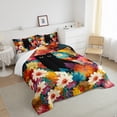 thumbnail image 3 of Homewish Animal Black Cat Bedding Comforter Set 2pcs for Kids Children,Chic Floral Flowers Twin Comforter Sets Microfiber,Spring Garden Breathable Bedding Set,Breathable Home Decor, 3 of 8