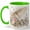 Green, variant on Vintage Lace Umbrella Coffee Mug, Watercolor Floral Parasol with Butterflies, 11 oz Ceramic Cup
